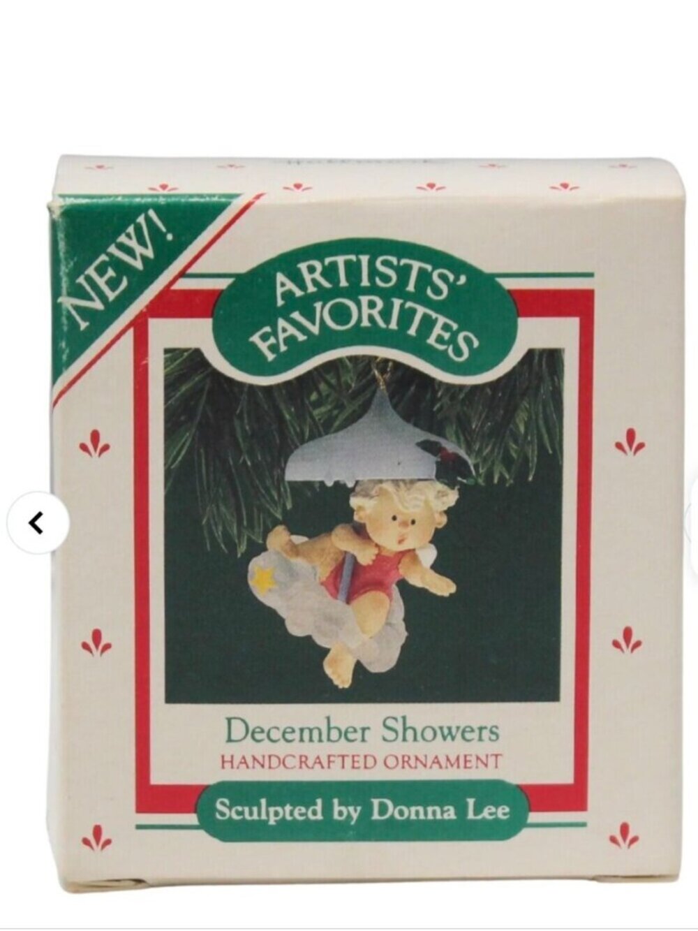 Hallmark Ornament: 1987 December Showers Christmas Tree Ornament Like New